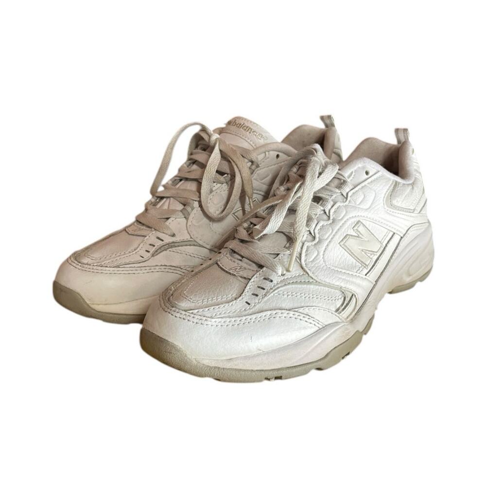 Womens New Balance 407 White Gray Leather Trainer Sneakers Size 10 - Picture 2 of 6